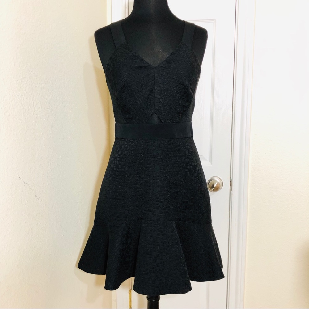 Rebecca Taylor | Black V-Neck Drop Waist Dress Sz8